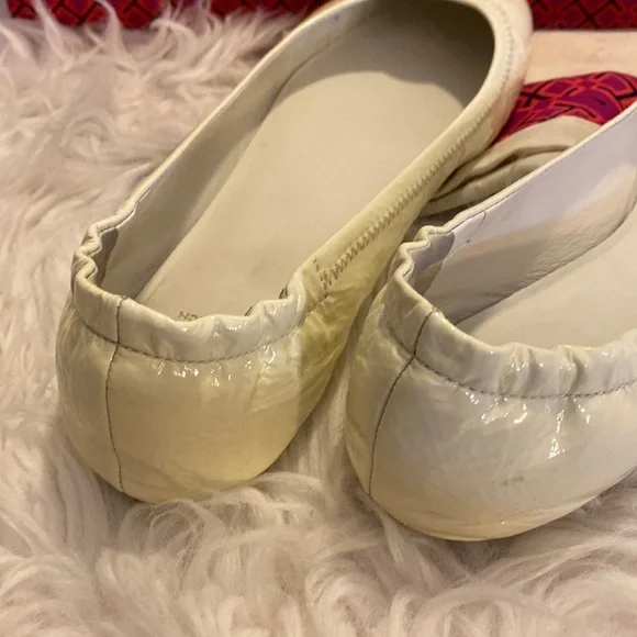 Tori Burch Minnie Travel Ballet with Logo, Ivory, Size 10.5 - Picture 6 of 11
